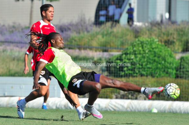 Manucho y Zé Castro, en un entrenamiento (FOTO: Rayo Vallecano).