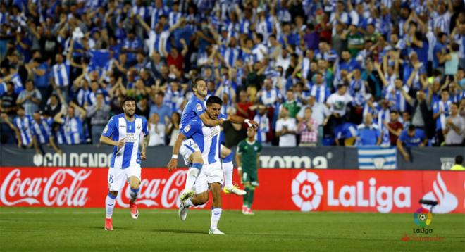 Celebración de uno de los goles.