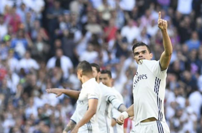 Pepe, en su último partido en el Bernabéu.
