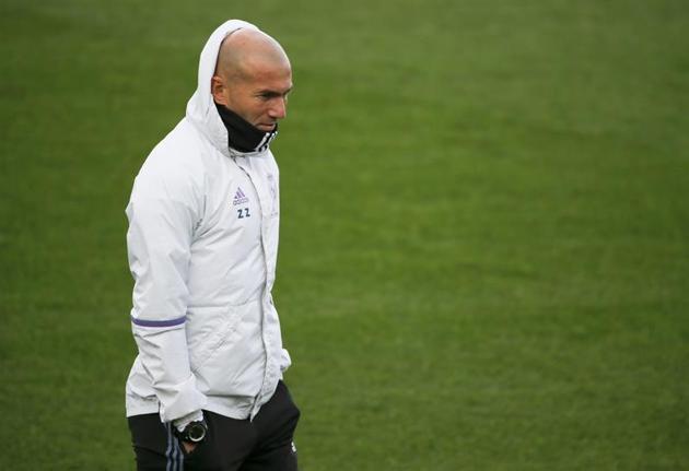 Zidane, en un entrenamiento.