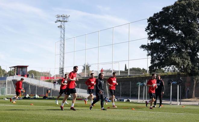 Los jugadores, durante la sesión de este miércoles (Foto: ATM).