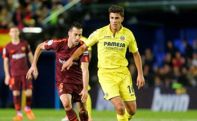 Rodri, durante un partido con el Villarreal.