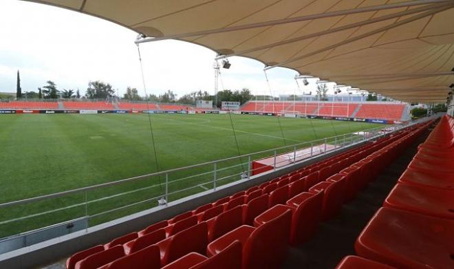 Campo principal de la Ciudad Deportiva del Atlético.