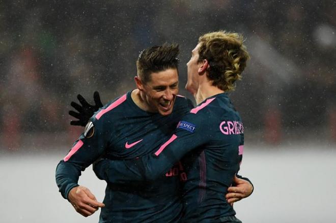 Torres celebra su último gol en la Europa League.