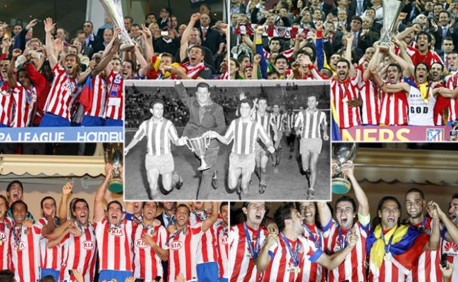 Los cinco títulos europeos del Atlético.