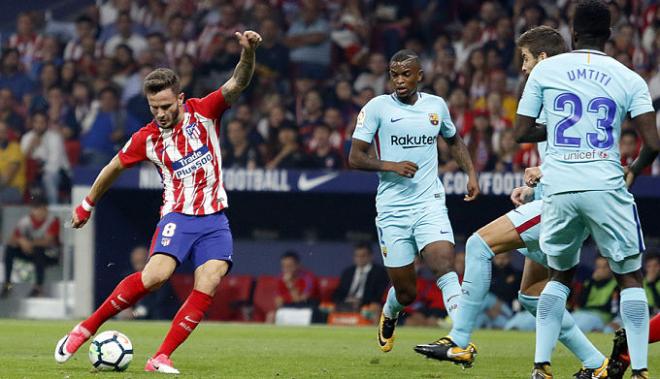 Sául Ñíguez, en el partido del Atlético de Madrid contra el Barcelona.