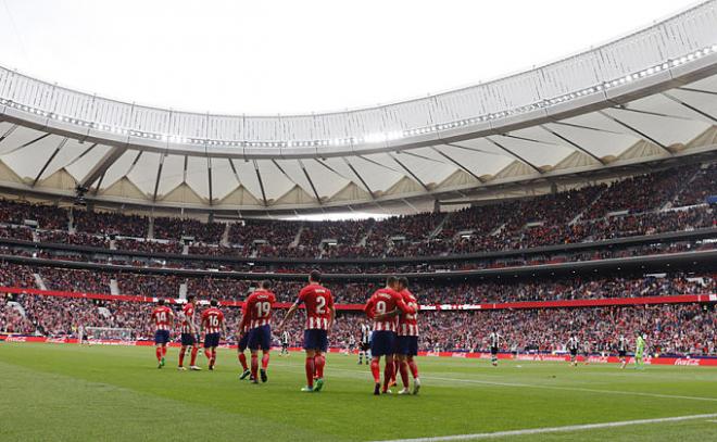 El Metropolitano celebra el gol de Torres (Foto: ATM).