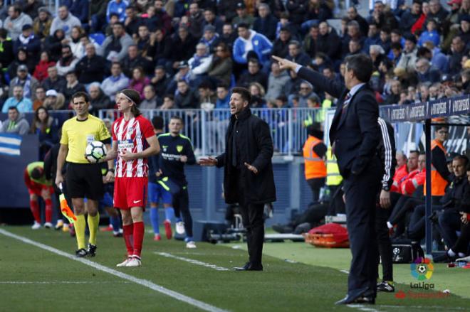 Simeone, en el partido ante el Málaga.