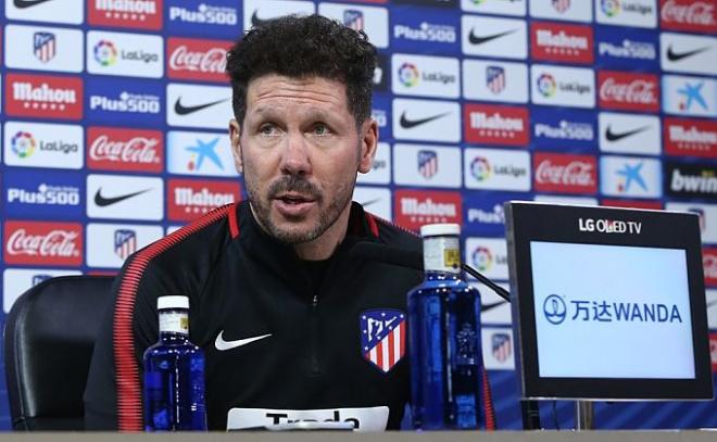 Simeone, en rueda de prensa.