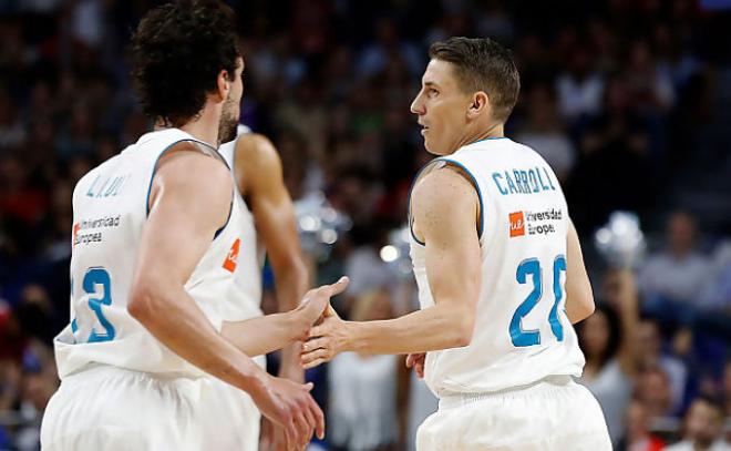 Llull y Carroll, durante el partido.