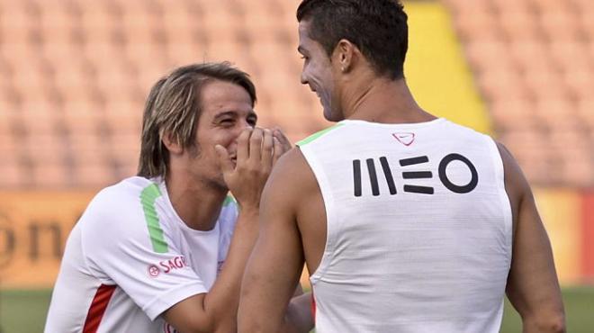 Coentrão, con Cristiano Ronaldo.
