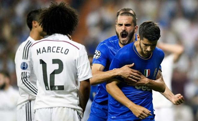 Morata celebra su gol ante el Real Madrid.