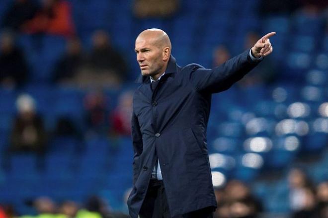 Zidane, durante el partido ante el Numancia.