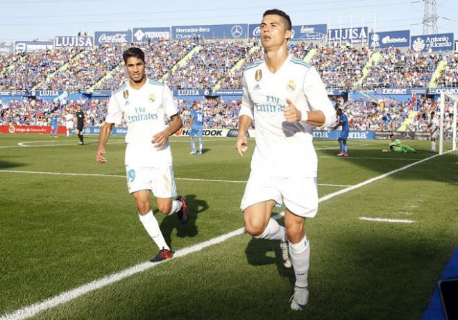 Cristiano celebra su gol en el Coliseum.