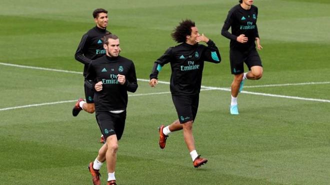 Bale, en una sesión con el Real Madrid (Foto: EFE).