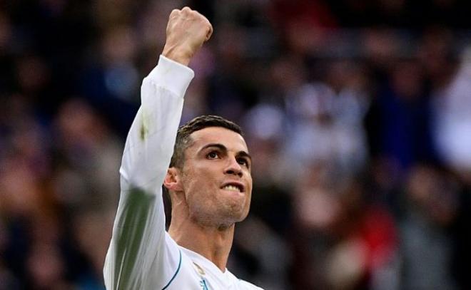 Cristiano celebra un gol con el Real Madrid.