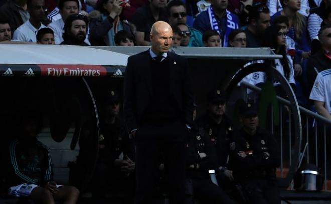 Zidane, durante el partido ante el Leganés.