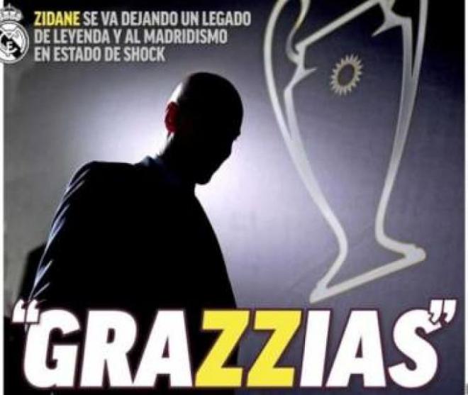 La portada de Marca tras el adiós de Zidane.