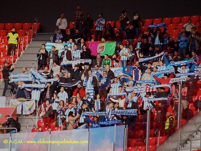 Aficionados del Málaga en Bilbao.