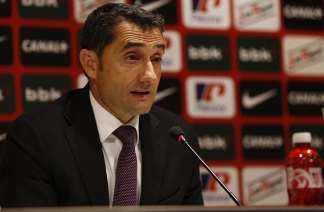 Ernesto Valverde, en la sala de prensa de San Mamés.