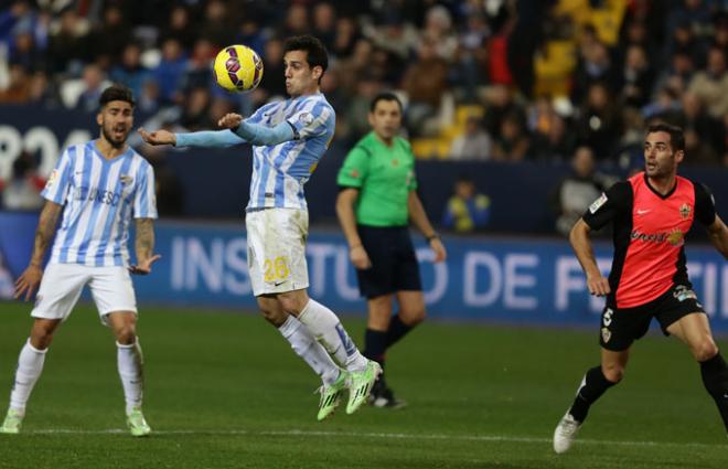 Juanmi, durante el partido.