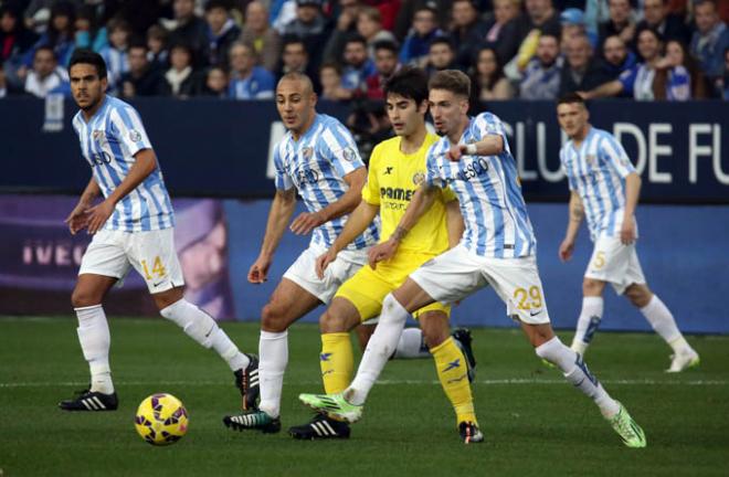 Lance del Málaga-Villarreal de la primera vuelta.