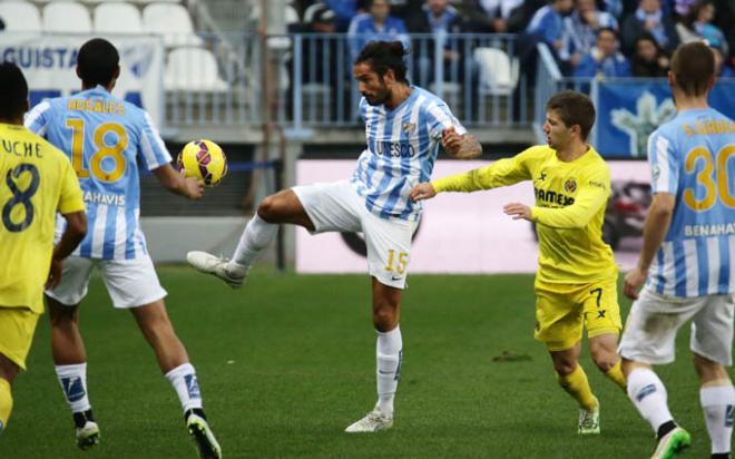 Imagen del Málaga-Villarreal en La Rosaleda.