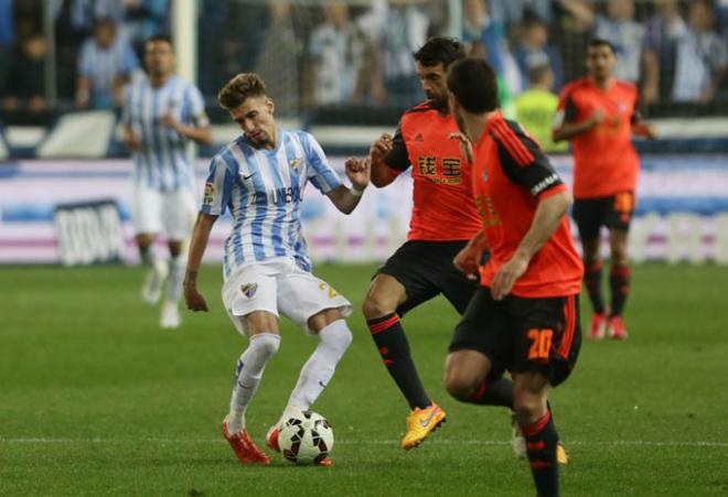 Samu Castillejo, en una acción del partido.