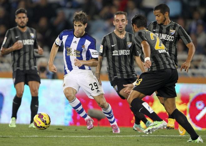 El Málaga logró su cuatro triunfo seguido en Anoeta.