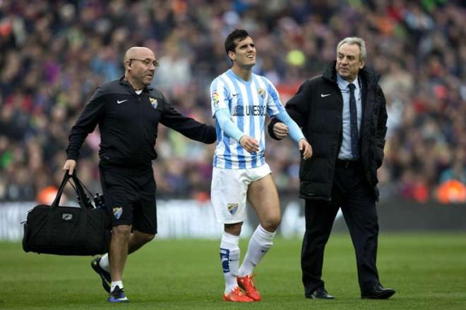 Juanmi, autor del gol, tuvo que retirarse lesionado.