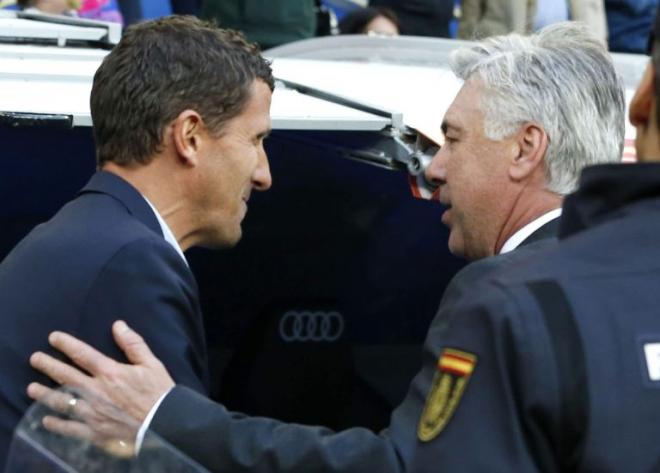 Gracia y Ancelotti, tras el partido.