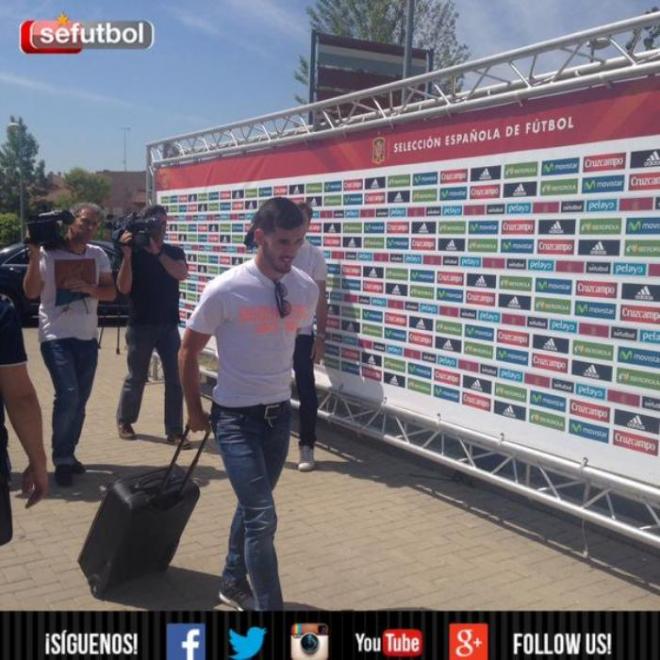 Juanmi, a su llegada a Las Rozas.