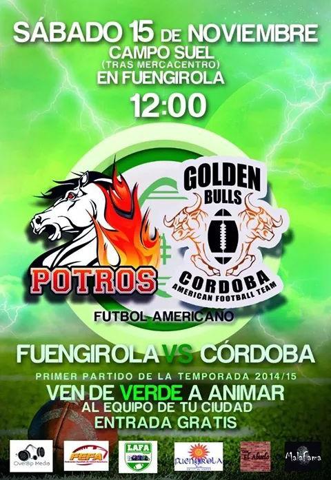 Cartel anunciador del partido del sabado.