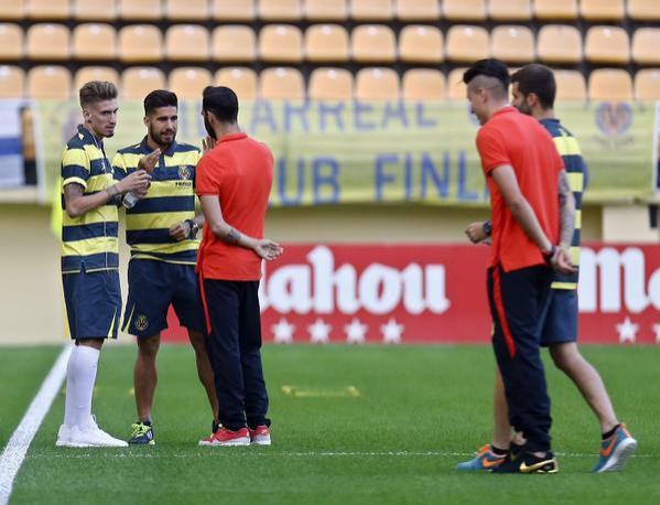 Los Samus y Gámez, antes del Villarreal-Atlético.