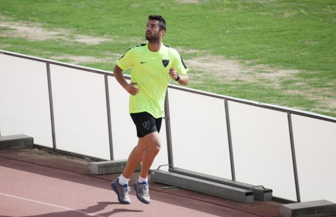 Juan Carlos, estrenando la ropa de entrenamiento.