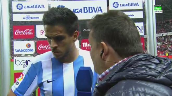 Recio, tras el partido en Gijón.