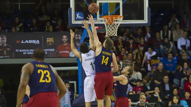 Dani Díez, en un momento del Barcelona-Unicaja.