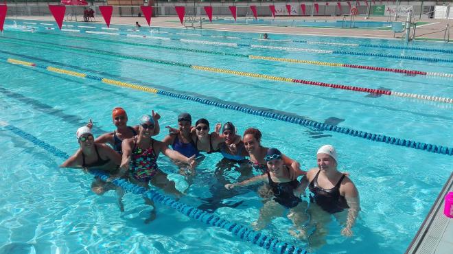 Las jugadoras, en la piscina de Carranque.