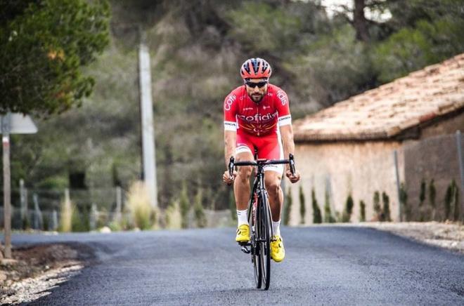 Durante un entrenamiento en la pasad concentración de Benidorm.