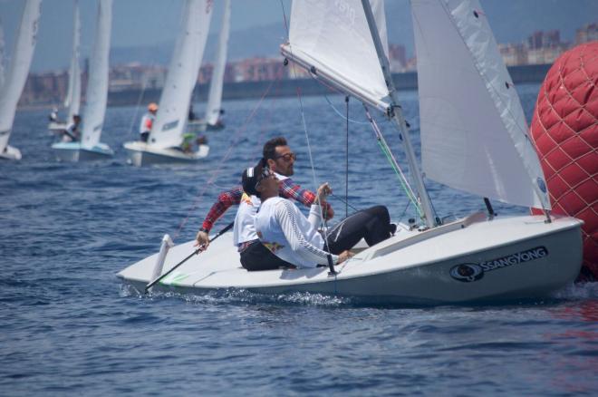 Utrera y Martínez, durante una regata.