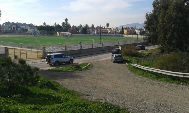 Imagen del campo del CD Guadalmar, donde se disputó el partido.