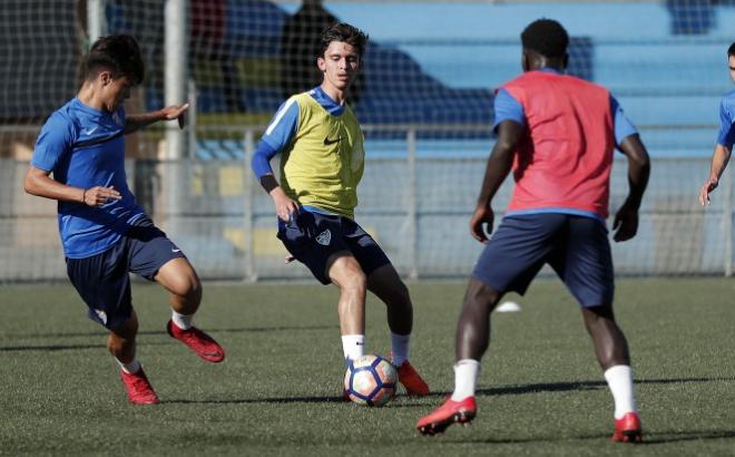 Cruz, durante un entrenamiento (Foto:www.malagacf.com).