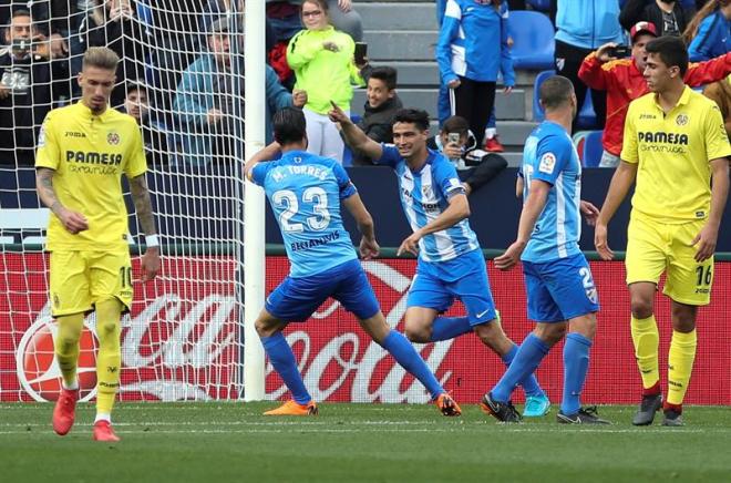Chory celebra el gol ante el Villarreal.