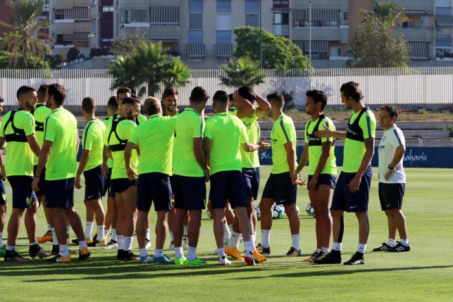 Imagen de un entrenamiento del Málaga.