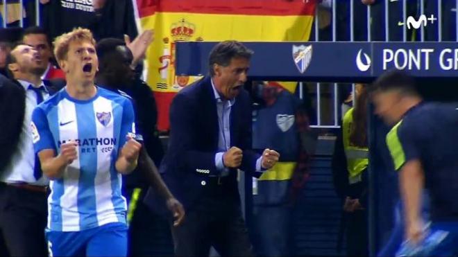 Míchel, celebrando el 2-1.