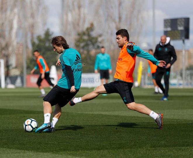 Modric durante el entrenamiento del Madrid. (Foto: www.realmadrid.com)