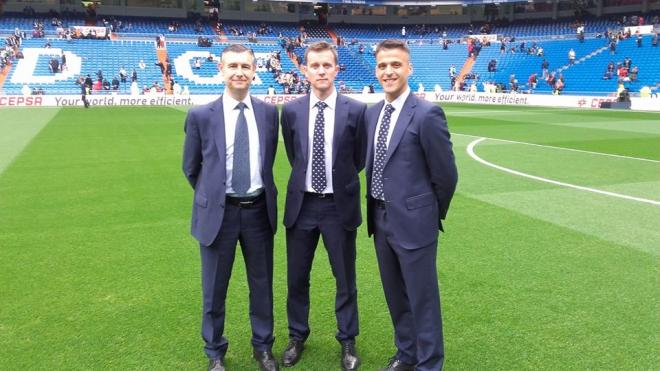 Jiménez Hidalgo, en el Bernabéu (izquierda).