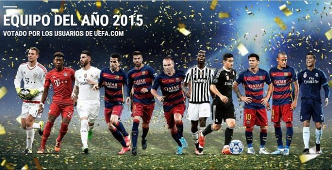 El once ideal del año 2015.