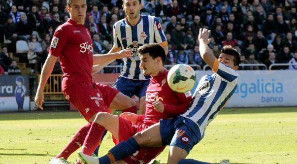 Deportivo y Sporting, en su último enfrentamiento.