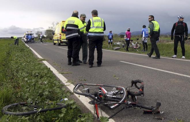 Imagen de un accidente ciclista.